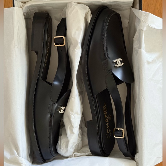 Chanel Black Slingback Loafer 39/9 - Picture 2 of 14